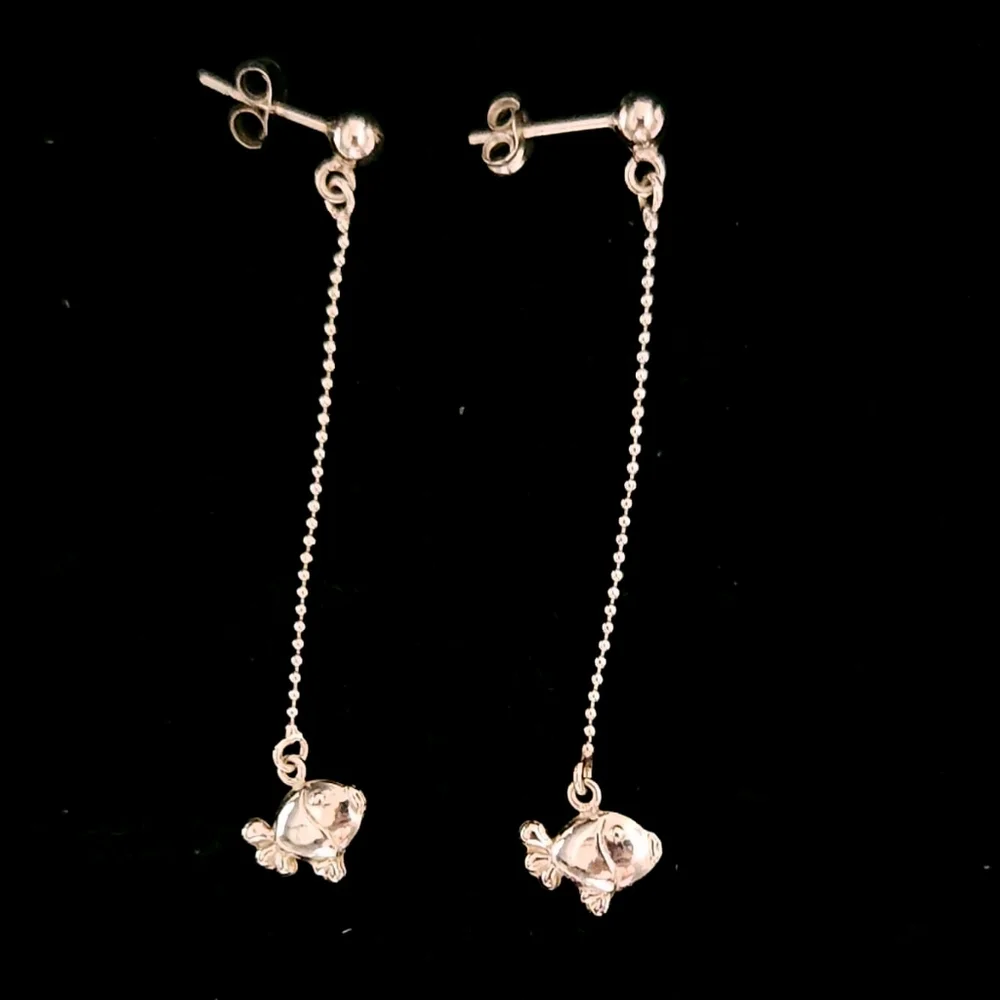 Sterling Silver Fish on the Line Earrings